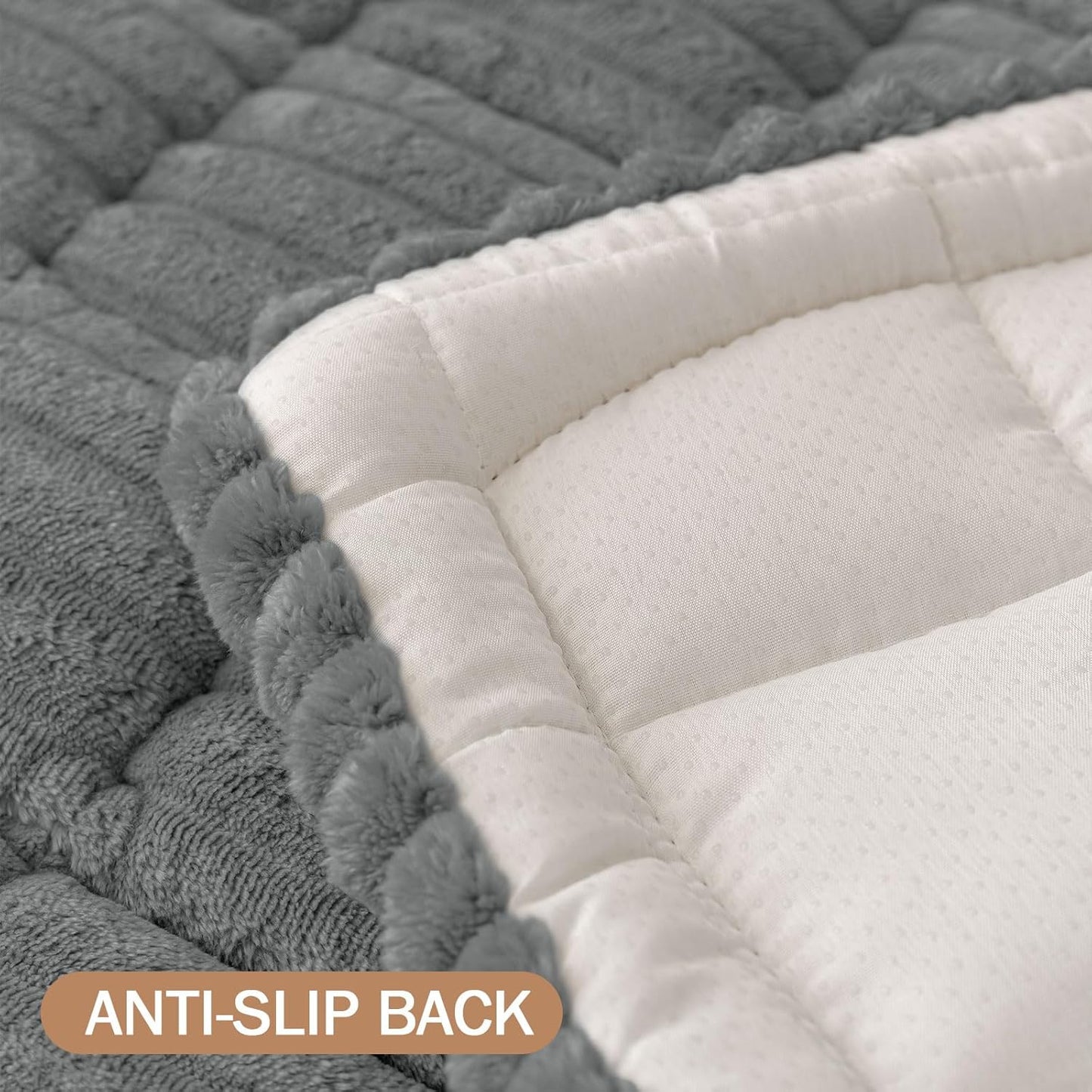 Smiry Couch Cover for Dogs Washable, Non Slip Fuzzy Pet Couch Covers for 3 Cushion Sofa Pet Friendly, Thick Soft Sofa Slipcovers Cushion Protector (Dark Grey, 27.6" x 59")