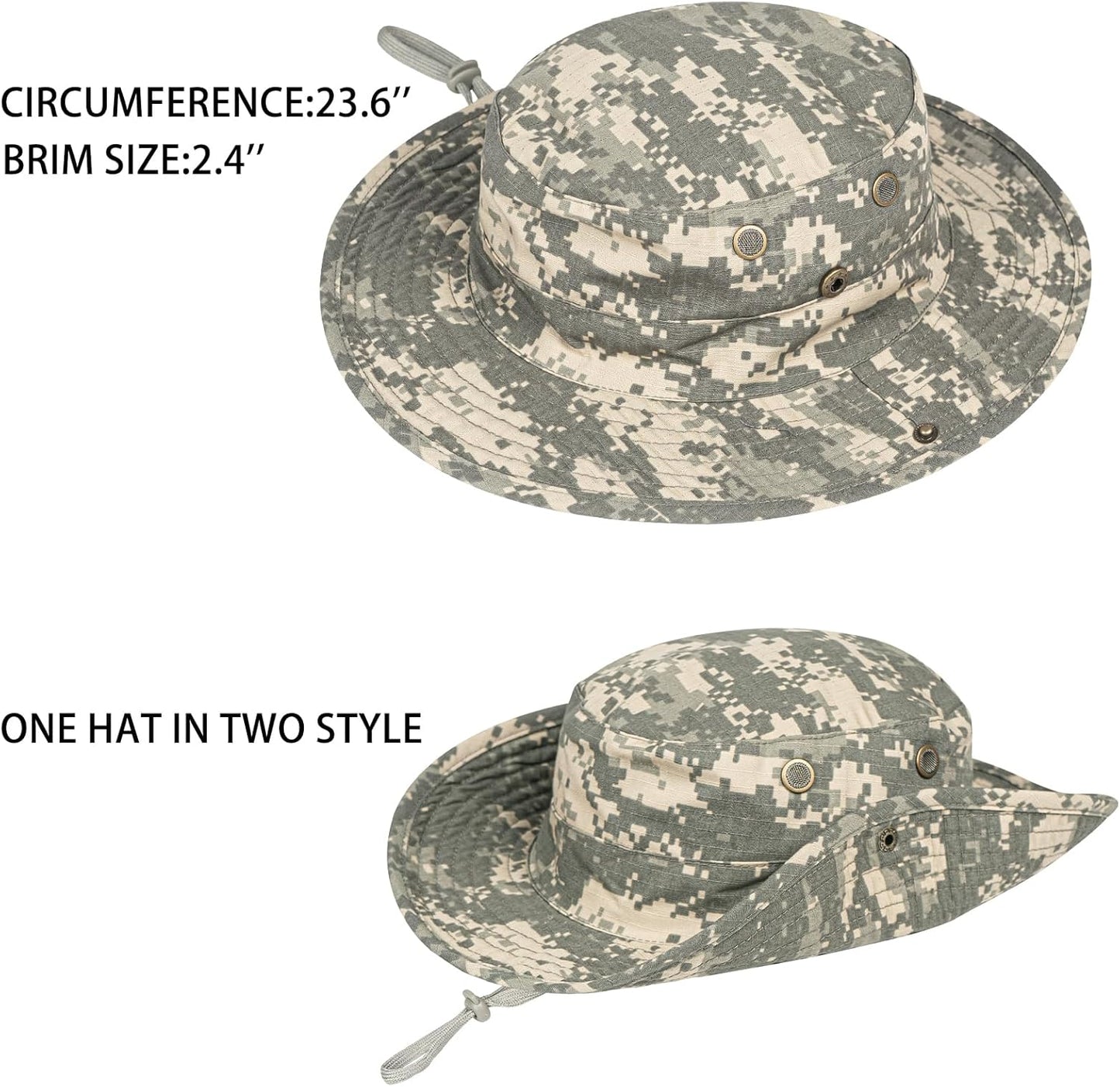 Sun Hats for Men Women Boonie Hat Foldable Fishing Hat UPF 50+ Bucket Hat for Fishing Hiking Garden Safari Beach