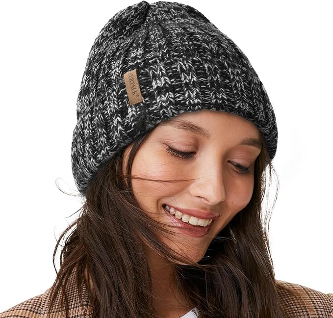 FURTALK Winter Hats for Women Fleece Lined Beanie Knit Chunky Womens Snow Cap