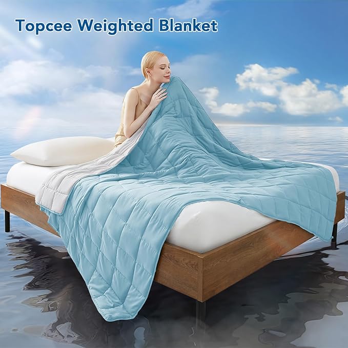 Topcee Weighted Blanket for Adults (15lbs 48"x72"), Minky Dots Heavy Blanket for Woman, Man Sleeping, Soft, Cozy and Cooling Weighted Throw Blankets, Machine Washable, Grey