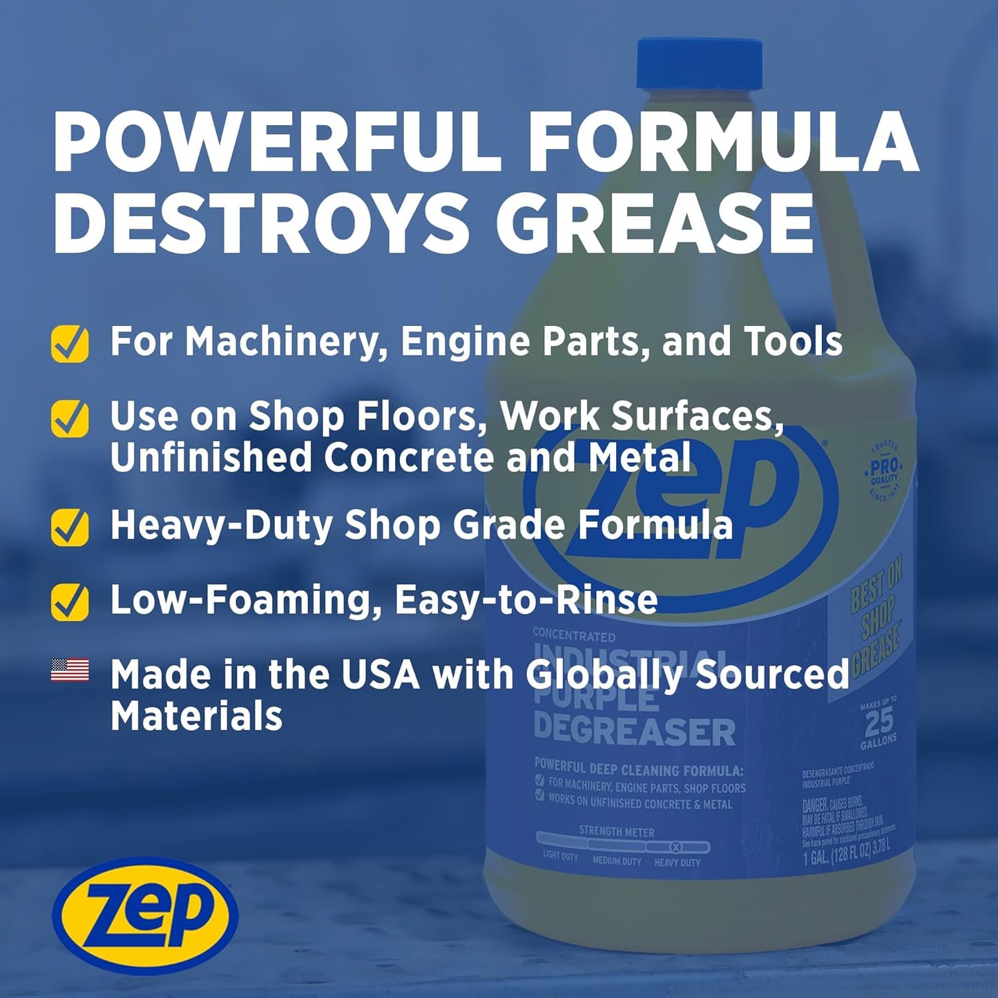 Zep Industrial Purple Cleaner and Degreaser Concentrate - 1 Gallon (Case of 2) R45802 - Powerful Deep Oil and Grease Cleaning Formula for Machinery, Engine Parts, Shop Floors, Garages, Works on