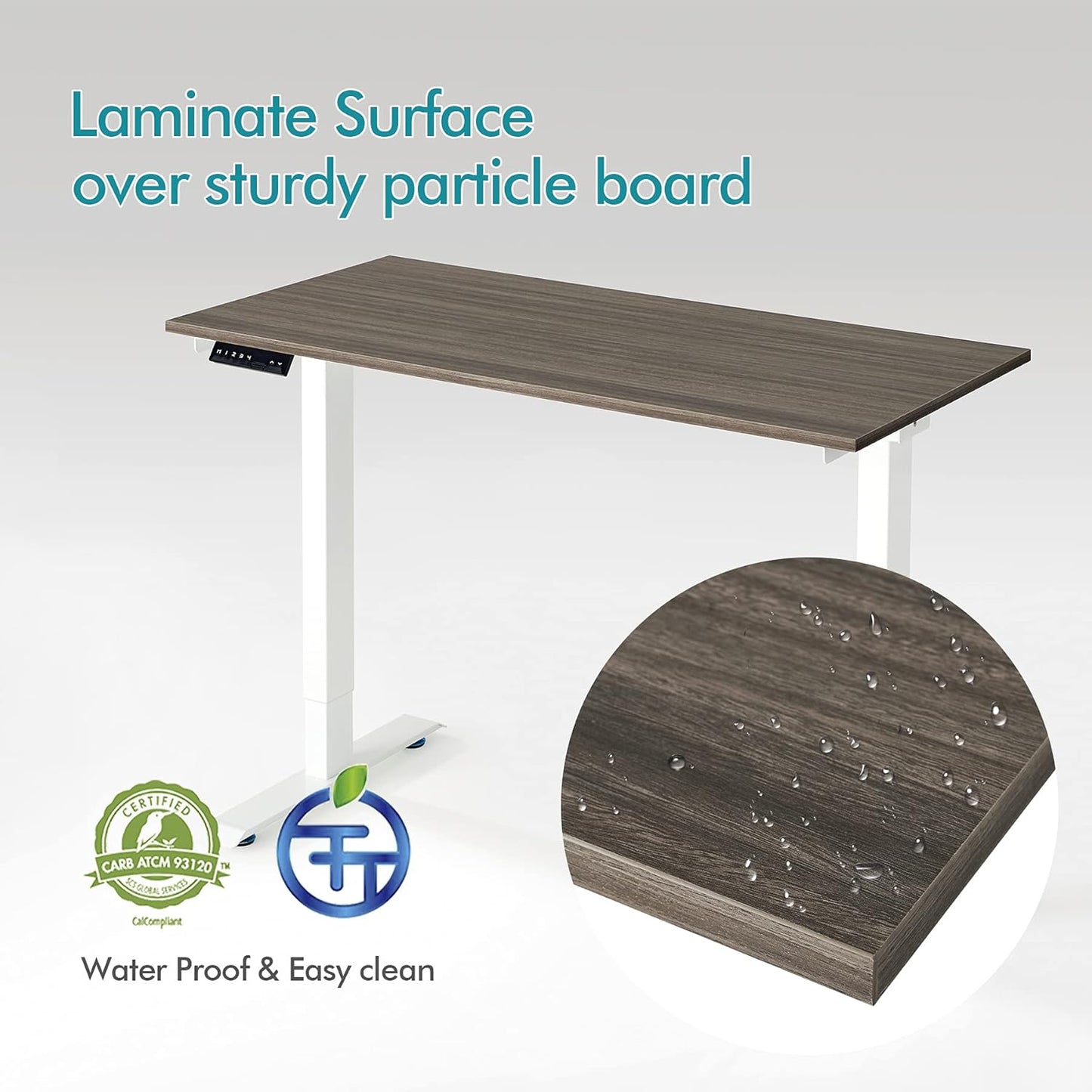 Kaboon Universal Tabletop 47.25"x30", Solid One-Piece Melamine Table Top, Double Desk L-Desk DIY, Home and Office,Eucalyptus