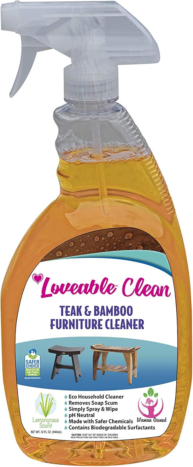 EcoDecors Teak Cleaner Protective Teak Wood Restorer Eco Household Wood Furniture Cleaner Spray bottle For Hardwood & Bamboo Furniture – Certified EPA Safer Choice - 32 oz