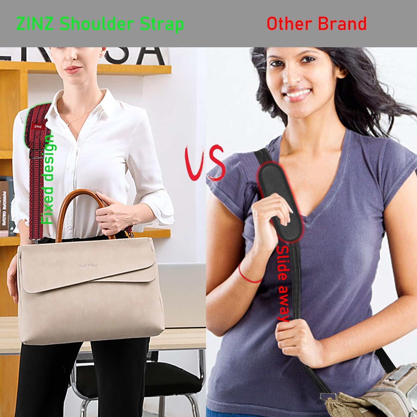 ZINZ 77 Inch Shoulder Strap Univesal Bag Strap with Fixed Pad Ultra Thick Plus Long & Breathable Cushion, Replacement Strap for Bags,Black Red Jacquard