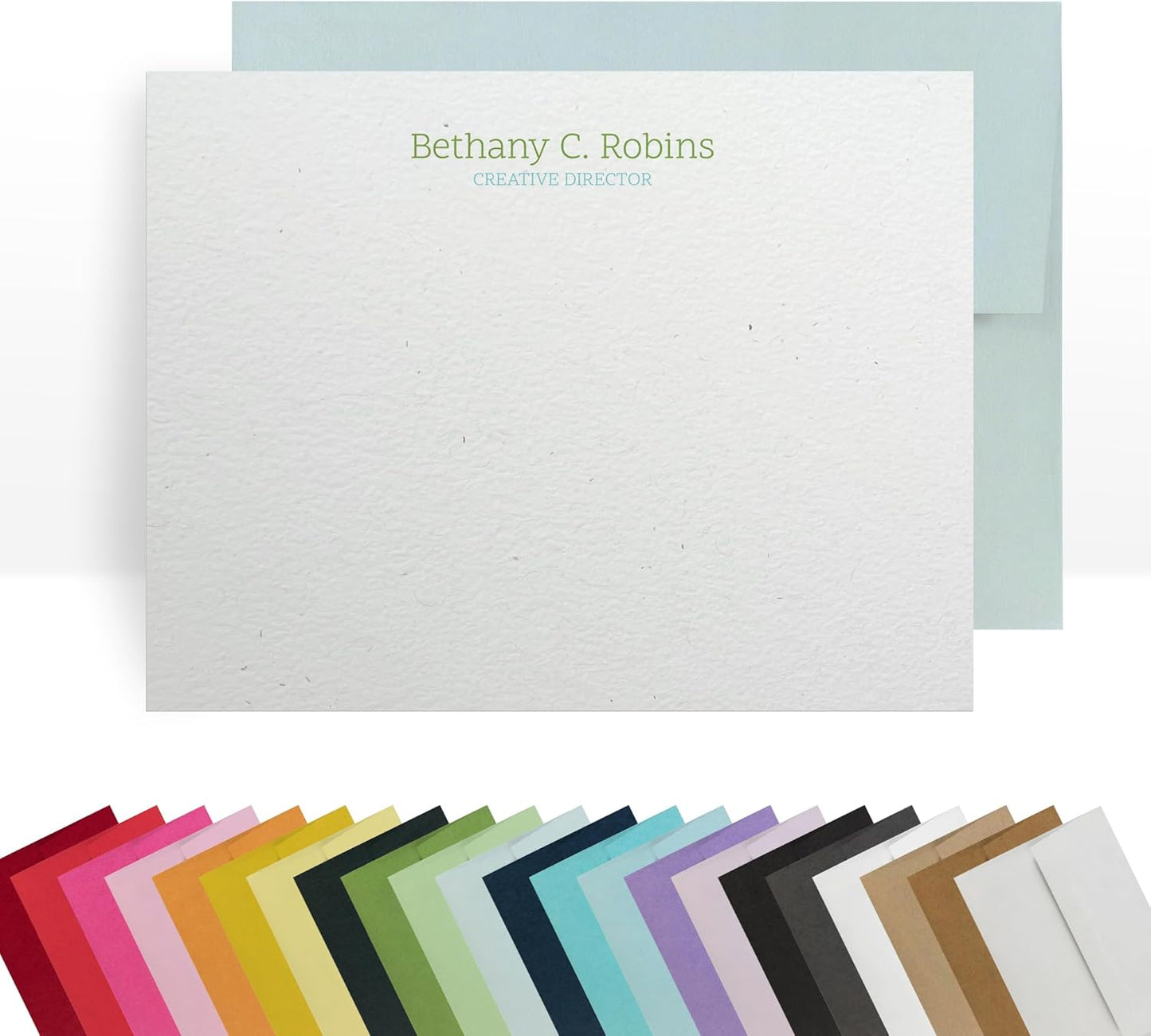 Personalized Note Cards – Custom Flat Stationery Set with Name – Personalized Thank You Cards – Elegant Personalized Stationery for Women (Bethany Robins)