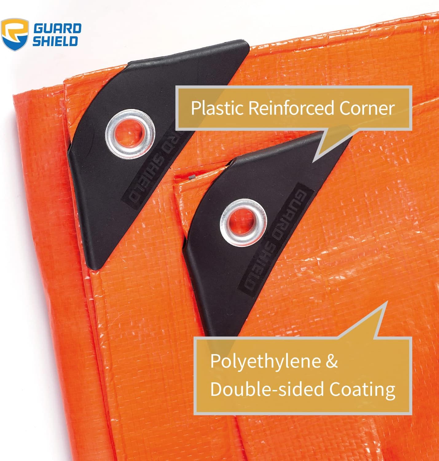 GUARD SHIELD Orange Tarp 20x20 Feet Tarps High Visibility Outdoor Poly Cover Lightweight 6mil