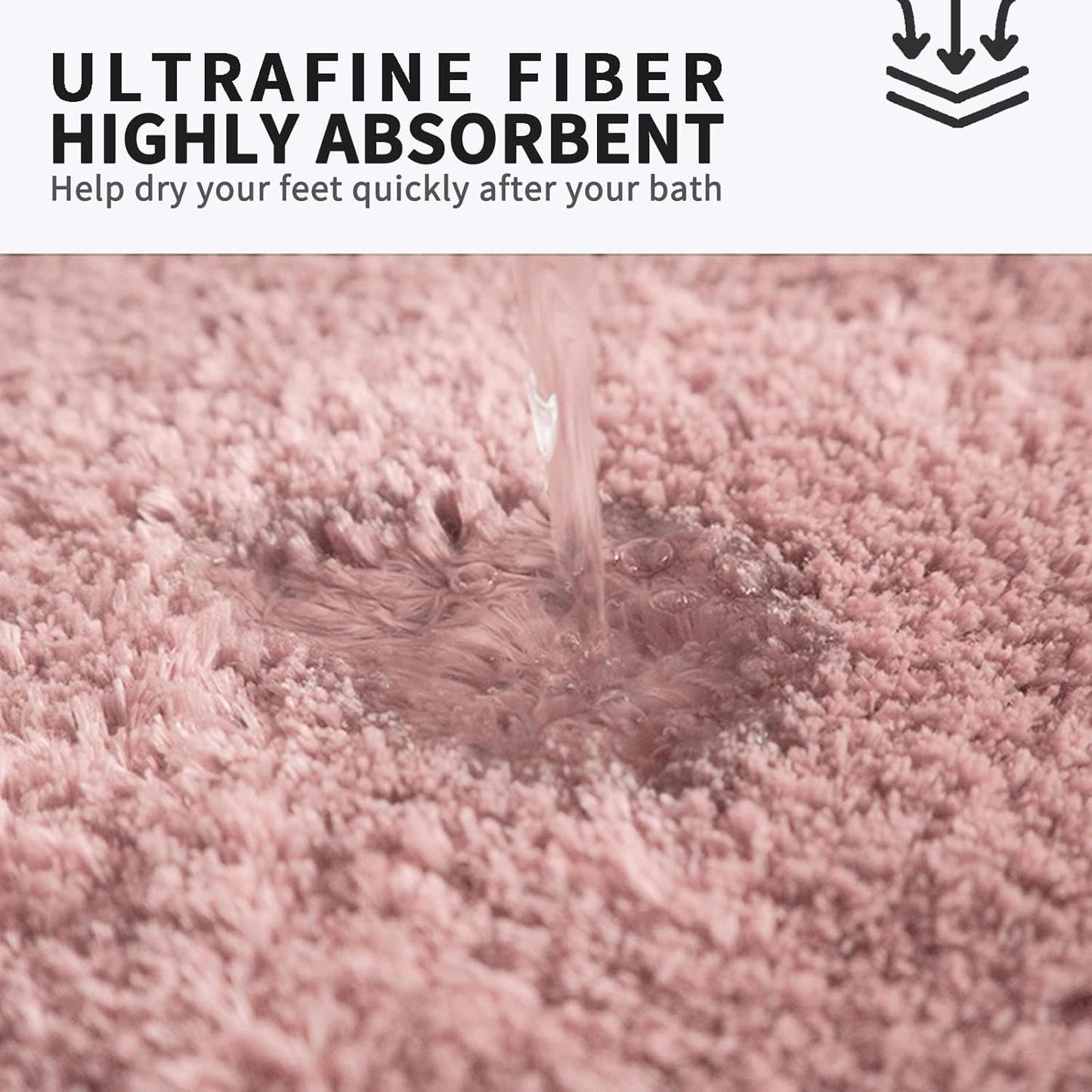 FIFU Bathroom Rugs 24" W x 36" L, Bath Mat for Bathroom, Bedroom, Laundry Room & Kitchen, Non-Slip Rubber Latex Backing, Extra Soft and Absorbent Microfiber Carpet, Machine Washable Rug, Pink