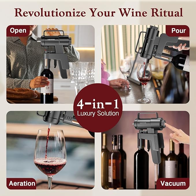 Ultimate Wine Preservation System with Built-In Aerator & Cork-Still Vacuum Tech– Keeps Fresh for 5+ Weeks, Advanced One-Touch Wine Preserver & Saver, No Consumables Needed, Ideal Kit for Connoisseurs