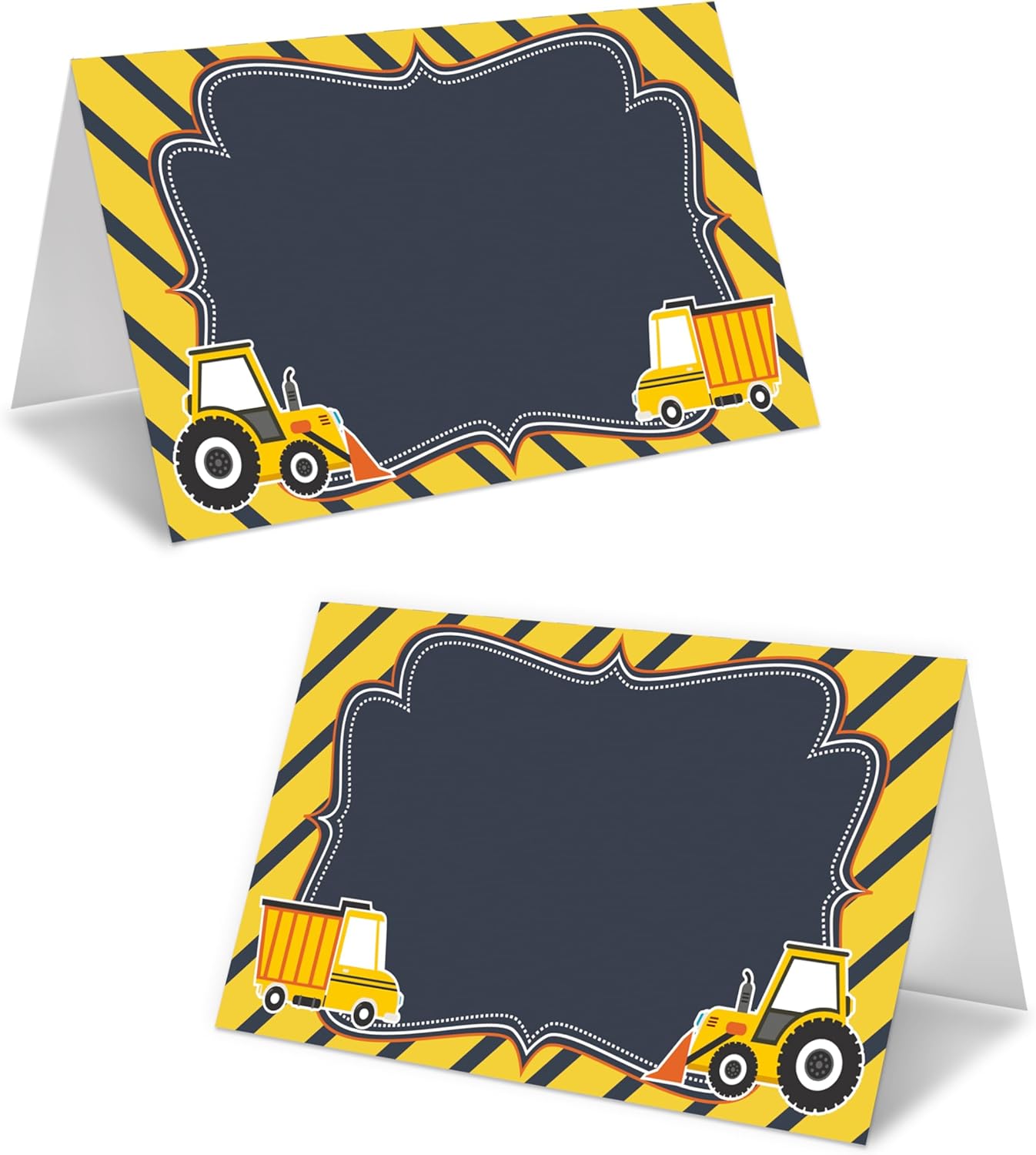 Construction Place Card For Boys, Dump Truck Name Cards For Table Setting, Construction Party Favors Supplies, Excavator Tent Card Decorations For Baby Shower Birthday Events, 25 Pack Cards -02