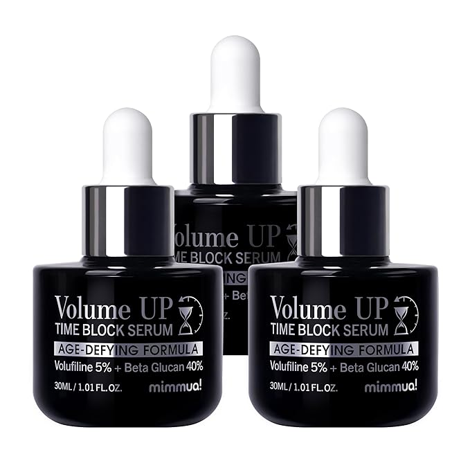 Volume Up Time Block Serum | Anti-Aging 5% Volufiline + 40% Beta Glucan | Plumps Wrinkles by Stimulating Fat Cell Production | Undereye, Forehead, Frown Lines&Neck Wrinkles | 30ml / 3pcs