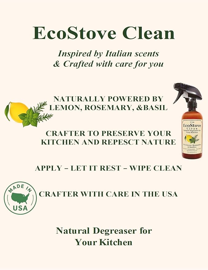 Herbal Scent Stove & Oven Cleaner – Plant-Based, Biodegradable Degreaser | Non-Toxic, Fume-Free, Non-Abrasive | Safe for Glass Cooktops, Stainless Steel & Enamel – 16 oz