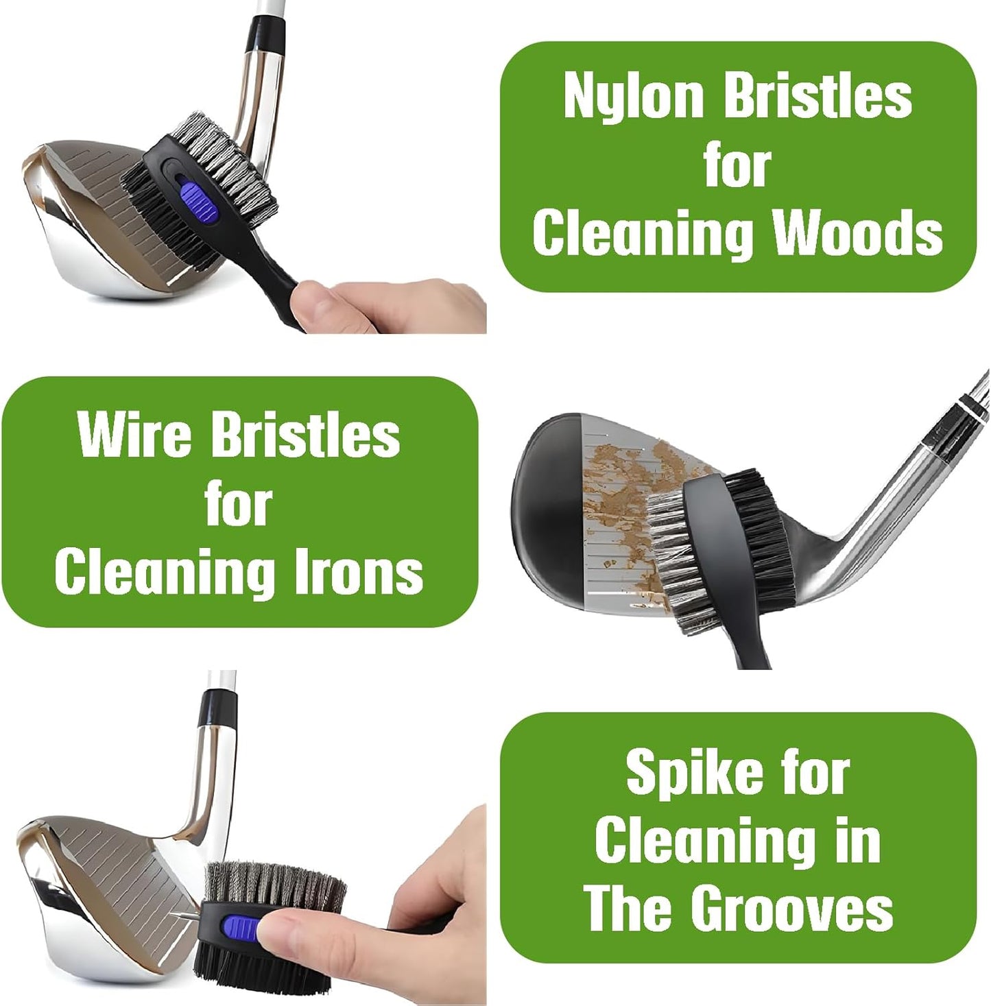 American Flag Golf Towel and Brush Set, Microfiber Waffle Golf Bag Towel with Clip, Golf Cleaning Kit Gifts for Men and Women, Funny Golf Accessories for Golf Fan, Golfers Golf Lovers Retirement Gift