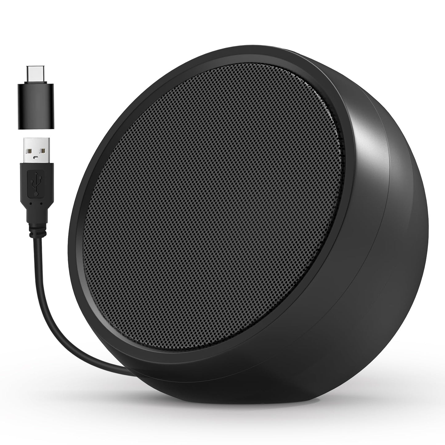 ABRRU USB Computer Speaker for Laptop  External Speakers for Desktop Computer with Crystal Clear Sound  Rich Bass and Volume Buttons  Plug-N-Play (Black)-New