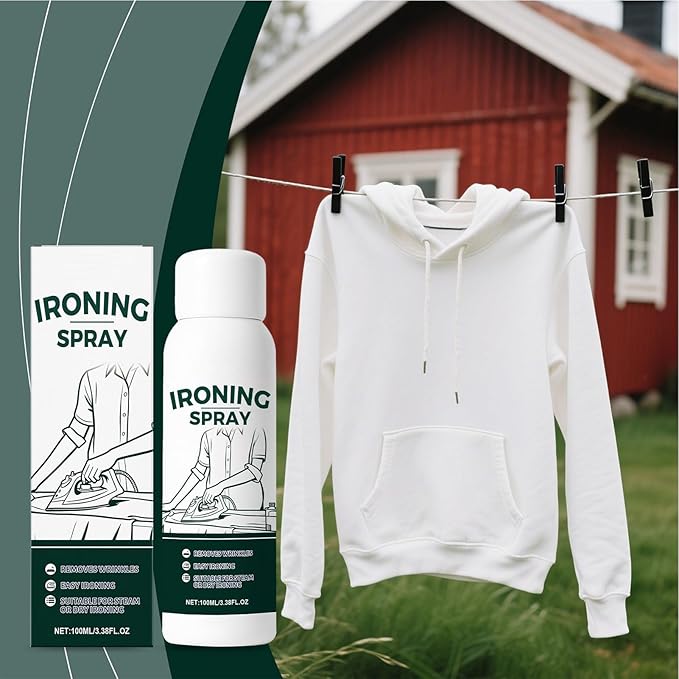 Ironing Spray for Clothes, 100ml Anti-Static Liquid Starch Mist, No Flaking, No Clogging, for Cotton, Linen, Polyester, Wool, Silk, Home, Travel