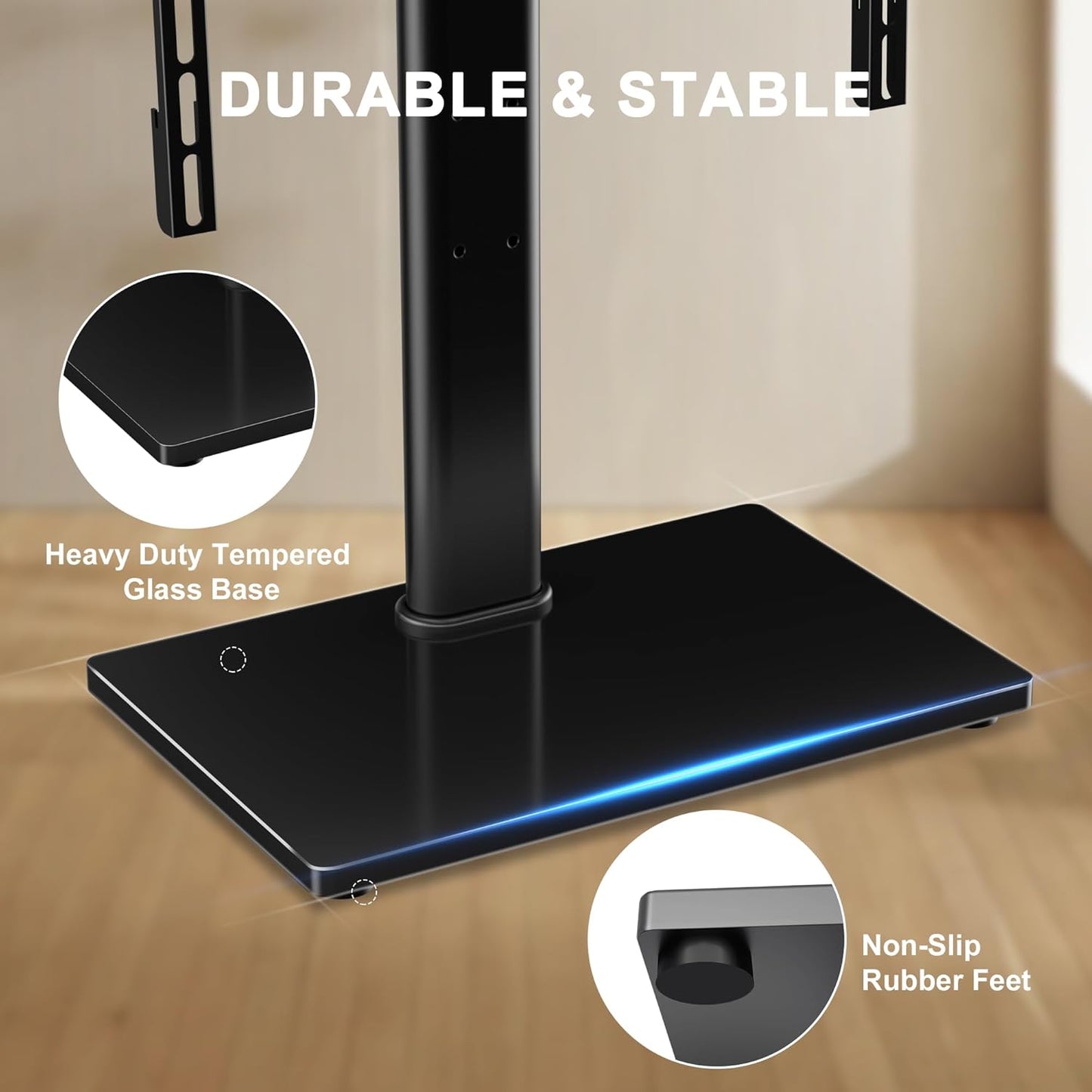 Universal Swivel TV Stand Base Table Top TV Stand for 32-75 Inch TVs 60 Degree Swivel, 12 Height Adjustable Monitor Mount Stand, Max VESA 600x400mm,Holds up to 99lbs TS204
