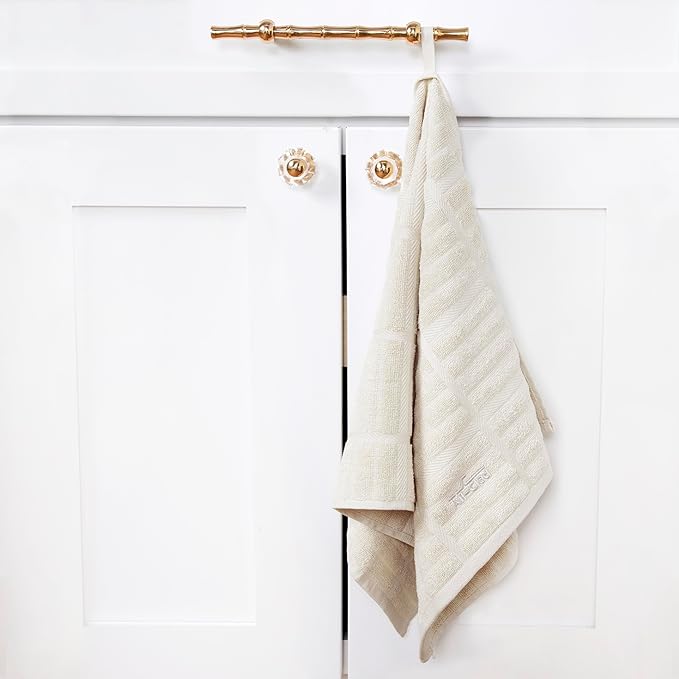 All-Clad Solid Kitchen Towel: Highly Absorbent, Super Soft Long Lasting - 100% Cotton, 17"x30" Tea Towel for Cleaning & Drying Dishes, Pans, Glassware, or Countertops, (1-Pack), Almond