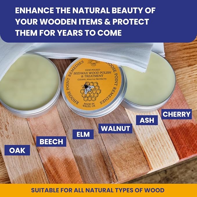 Premium Food-Safe Beeswax Wood Polish & Furniture Wax – Hand Poured Wood Conditioner | Eco-Friendly & Non-Toxic | Protects & Restores All Wood: Furniture, Toys, Cutting Boards, Ornaments (7.0 Fl Oz)