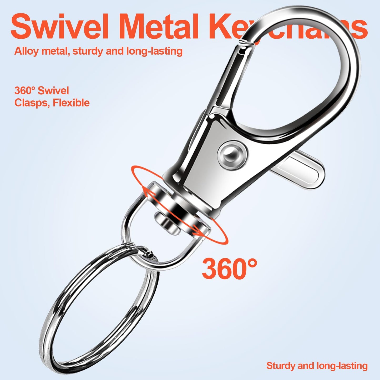LEOBRO 480PCS Lobster Claw Clasps and Key Rings, Keychain Making Kit - 240PCS Keychain Clips and 240PCS Key Chain Ring, Split Rings, for Key Chains, Crafts, Lanyard, Key, Jewelry Making