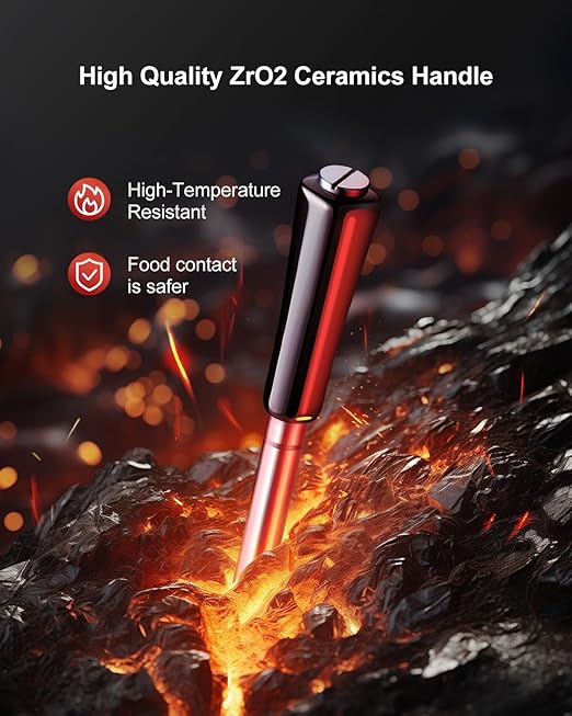 500ft Bluetooth Wireless Meat Thermometer for Smoker, Fitflavor Digital Grill Meat Thermometer Wireless for Grilling BBQ Cooking Oven Rotisserie, Rechargeable Battery, IP67 Waterproof (FNT11-4)