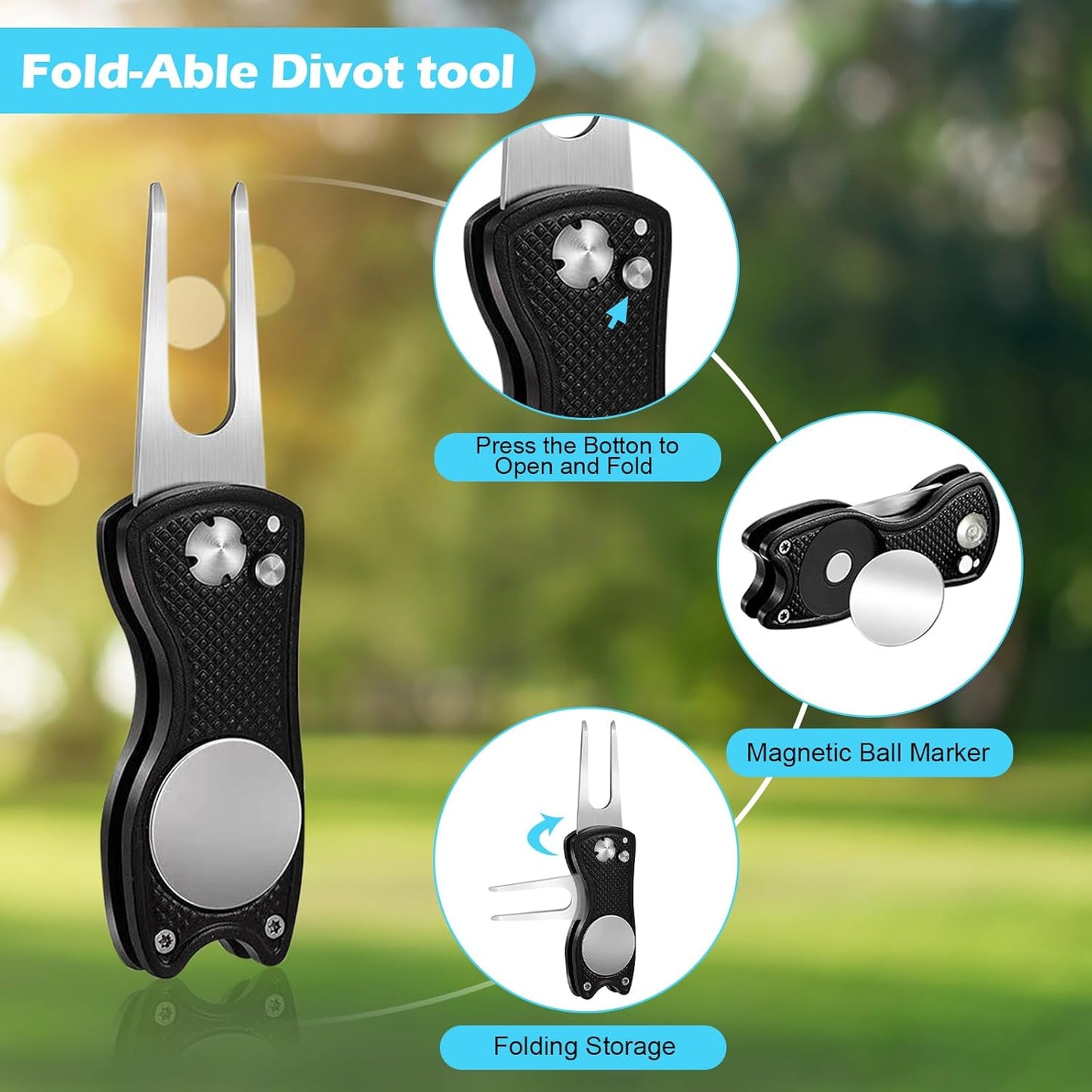 Golf Club Cleaning Kit with Golf Club Cleaner with Water Golf Towel Divot Repair Tool Groove Sharpener Golf Ball Alignment Kit Complete Golf Cleaning Kit Golf Accessories for Women Men