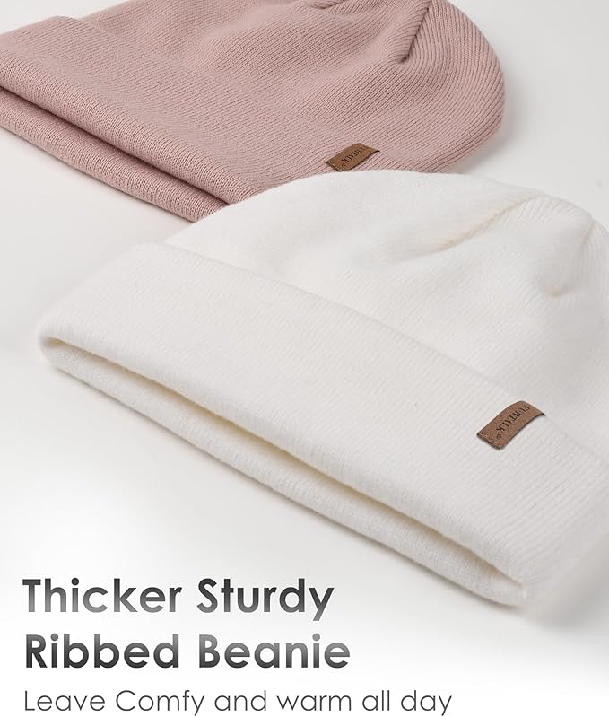FURTALK Beanie for Men Women Cuffed Thick Knitted Unisex Winter Hat Beanies Skull Cap
