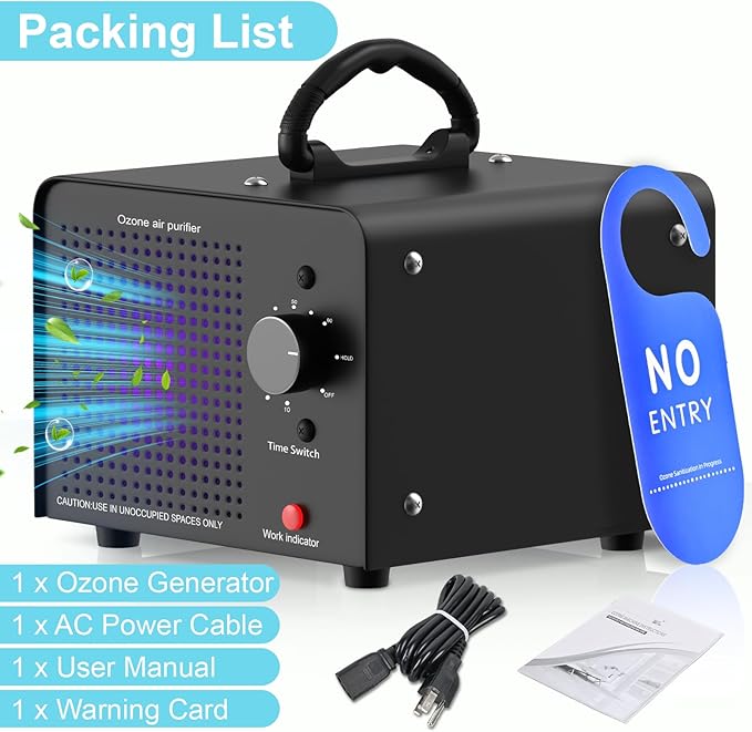 PROGRACE Ozone Generator 148,000mg/h - Commercial Ozone Machine - Negative Ion Air Purifier, High Capacity O3 Ionizer Deodorizer for Home, Car, Pets, Smoke, Industrial Use, Covers up to 6000 Sq Ft