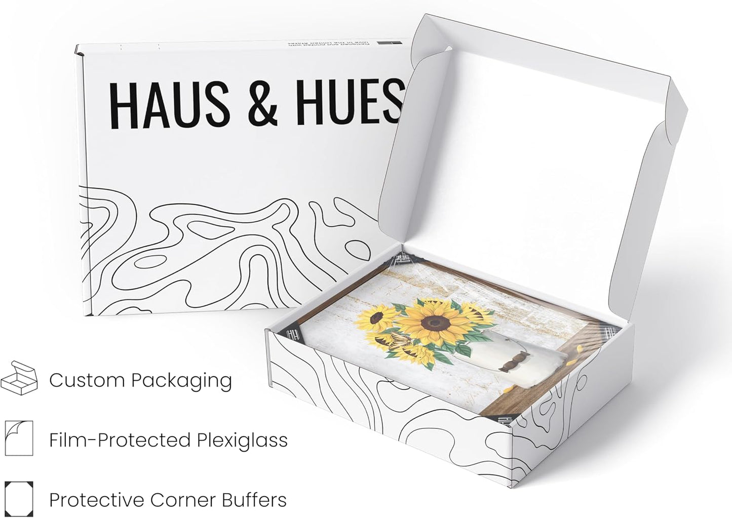 HAUS AND HUES Flower Wall Decor - Set of 4 Floral Art Prints, Framed Flower Paintings, Botanical Wall Art, Vintage Floral Pictures, Nature-Inspired Decor (Framed Walnut, 8x10)