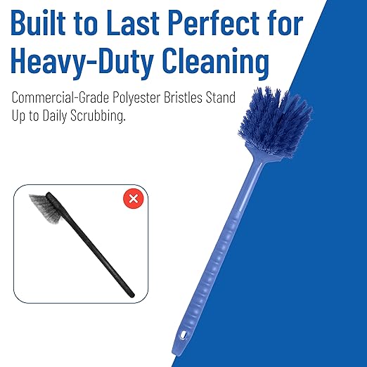 SPARTA 40501EC14 Plastic Large Scrub Brush, Kitchen Brush, Utility Brush With Long Handle For Cleaning, 20 Inches, Blue