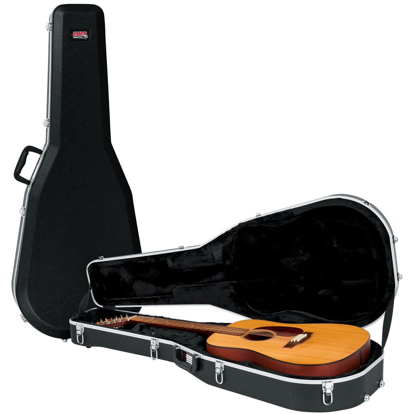 Gator Cases Deluxe ABS Molded Case for 12-String Acoustic Guitars, Fits Dreadnought Styled 12-String Acoustic Guitars (GC-DREAD-