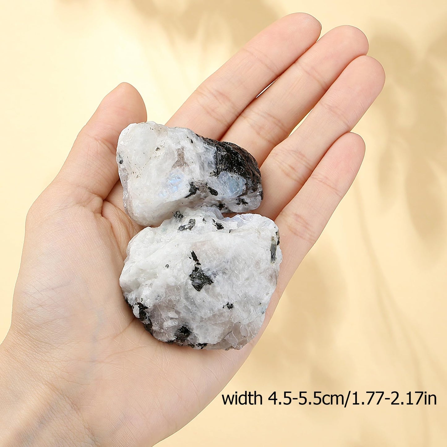 XIANNVXI Moonstone 1.8-2.2" Large Raw Crystals and Healing Stones Natural Rough Crystal Rocks for Decor Gifts Tumbling Cabbing Polishing Fountain Rocks 1PCS