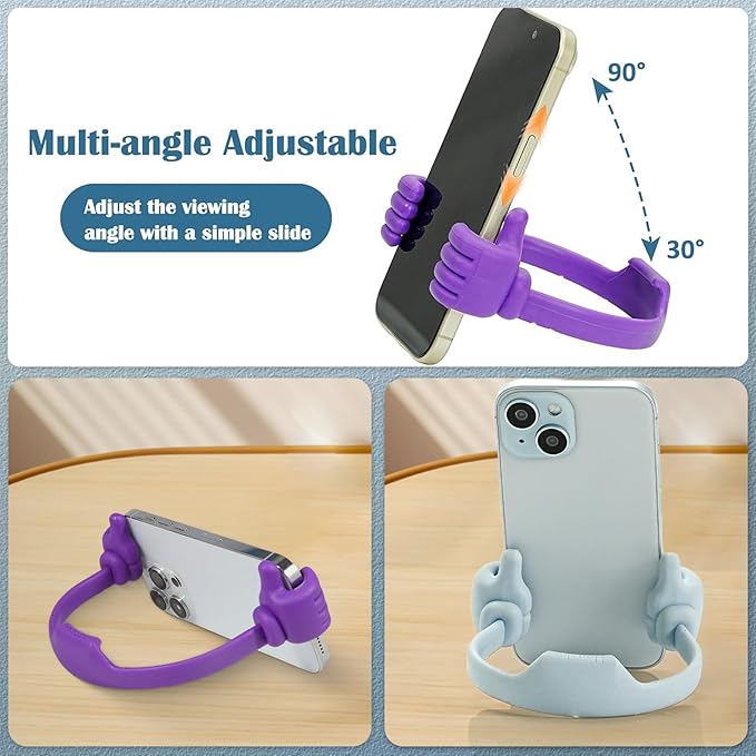 Honsky Cell Phone Stand Holder, Thumbs Up Lazy Phone Stand, Universal Adjustable Flexible, Cute Perfect Stocking Stuffers Gifts for Teen Girls, Compatible with Cell Phones & Tablets,Light Yellow