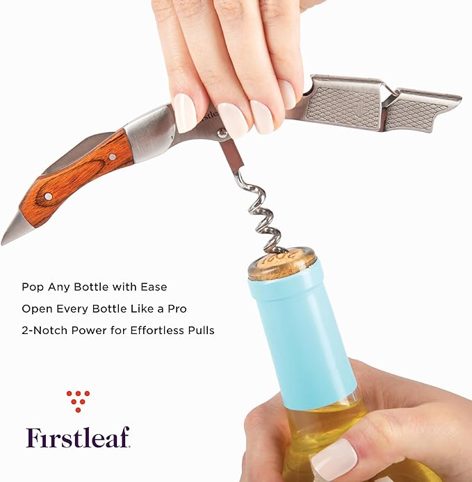 Waiter Corkscrew Wine Opener - Bartender Manual Bottle Opener/Foil Cutter and Cap Remover/Smooth Wine Bottle Opening on Stubborn Corks/Wine Key for Servers/Great Wine Accessory or Gift