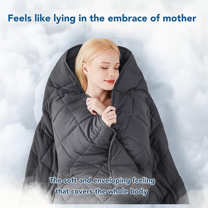 Topcee Weighted Blanket for Adults (10 lbs, 48" x 72") Twin Size Soft Cooling Heavy Blanket Sleeping, Apply to 90-110 lbs Body, Thick Breathable Blanket with Glass Bead, Easy Care