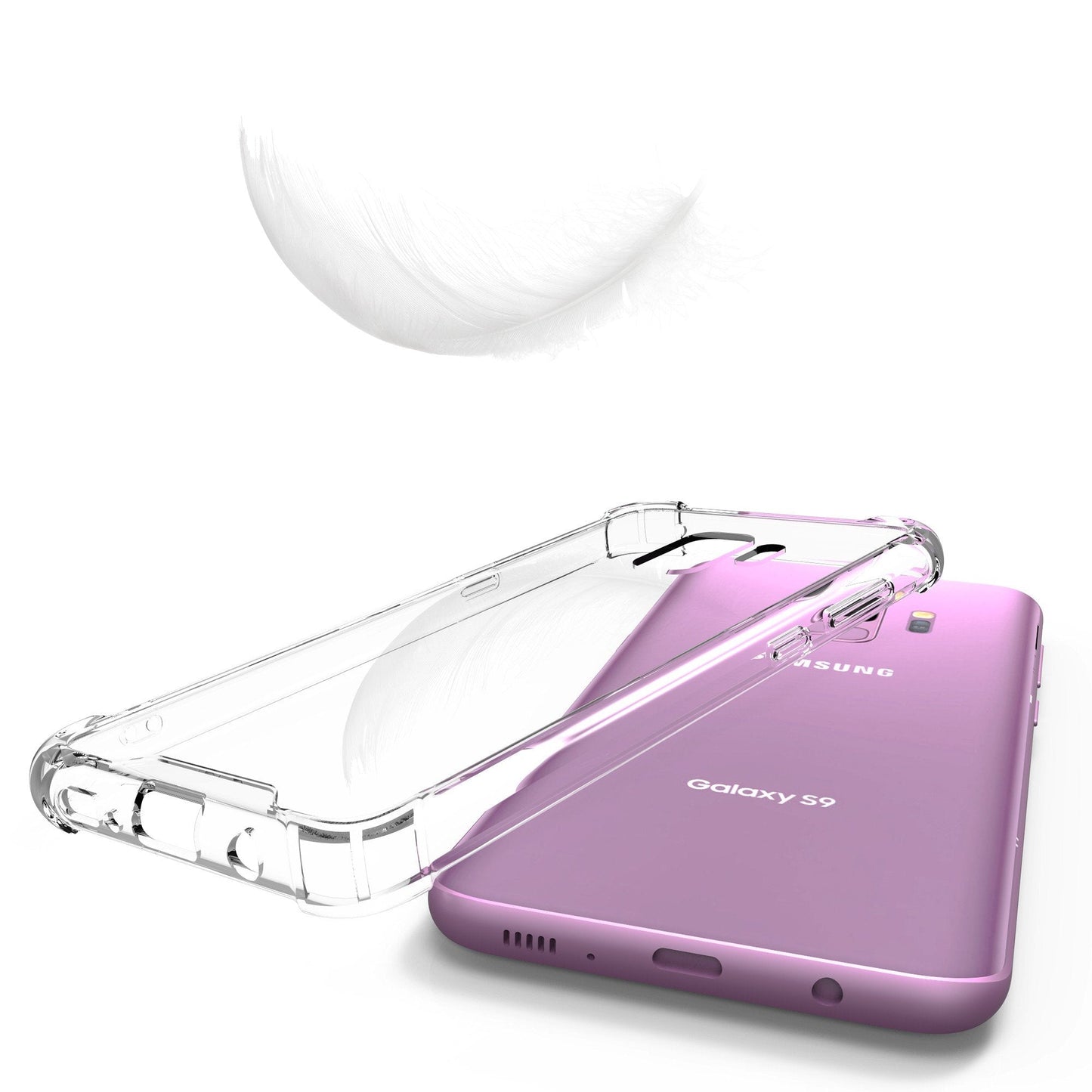 Compatible With Samsung Galaxy S9 Plus G965 Slim Lightweight Case W/Air Cushioned [Shock-Absorbing] Bumper Cover - American Hors