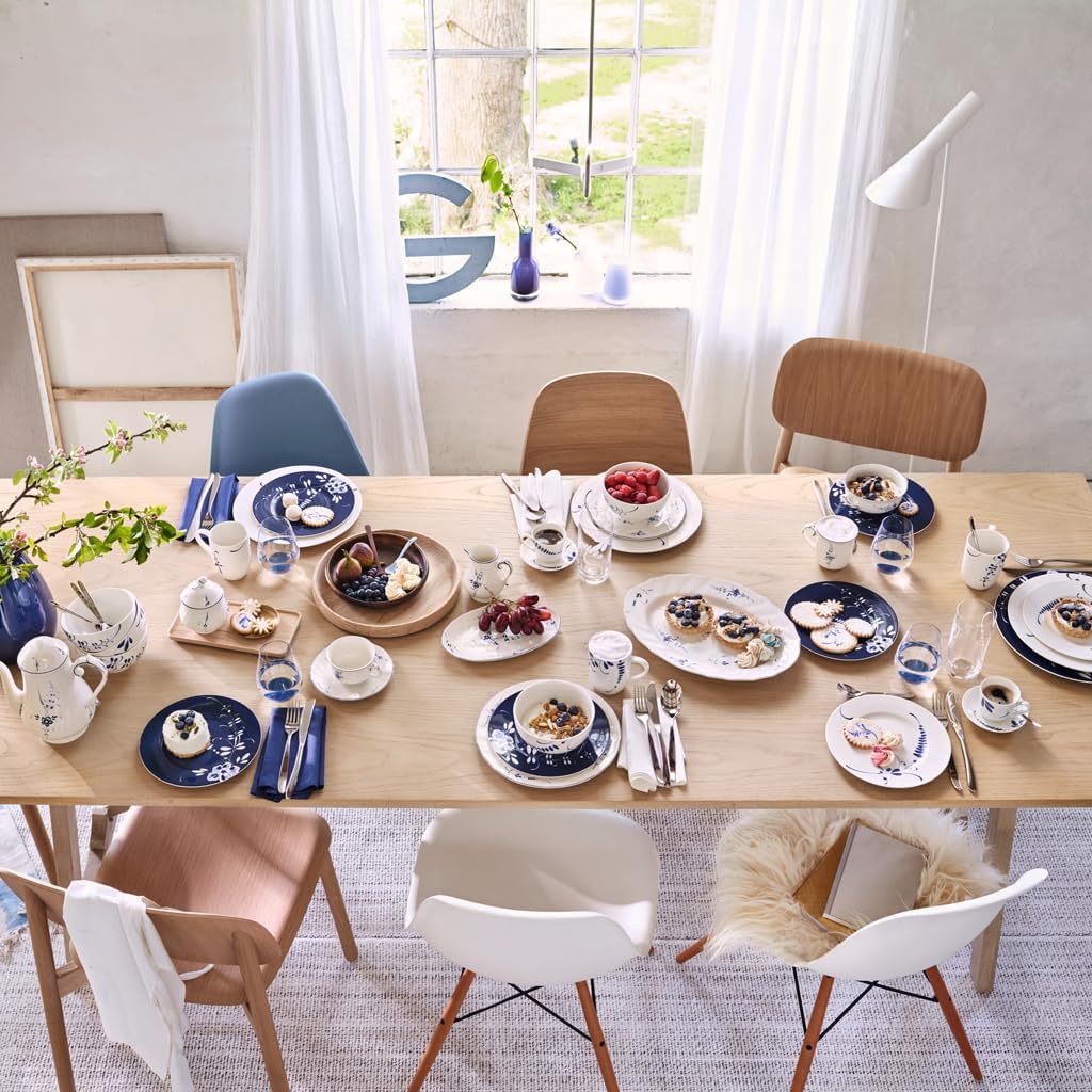 Villeroy & Boch Vieux Luxembourg Dinner Plate, 10.5 in, Premium Porcelain, White/Blue