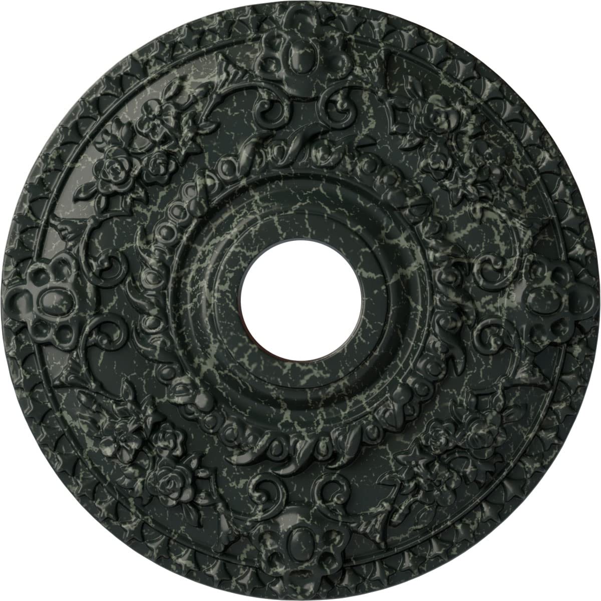 Ekena Millwork Cm18Roptc Rose Ceiling Medallion, Painted Turtle Crackle