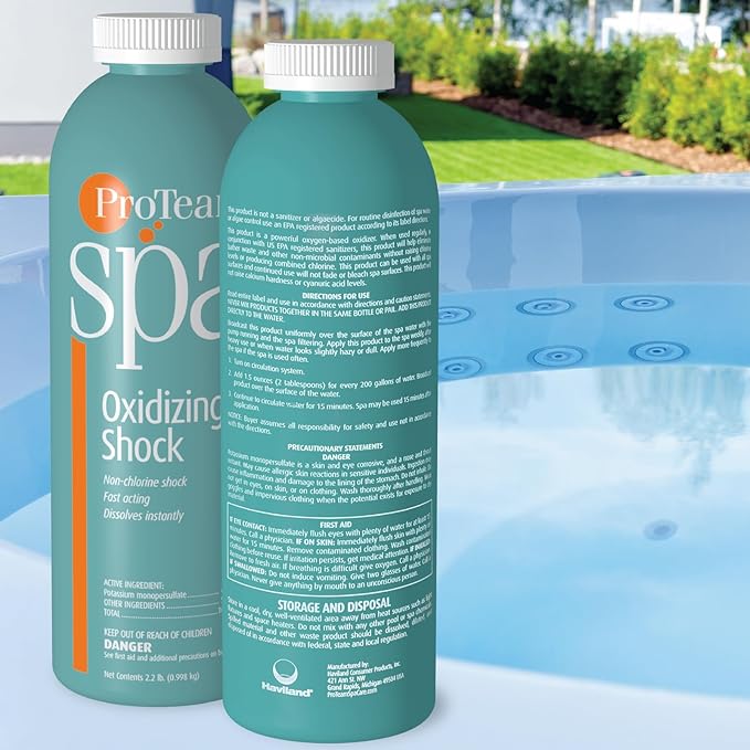 ProTeam Non-Chlorine Spa Shock for Hot Tub – Fast-Acting Oxidizing Shock Treatment, Clears Cloudy Water & Eliminates Odors – Made in USA, 5 lb + SplashWiz Care e-Book