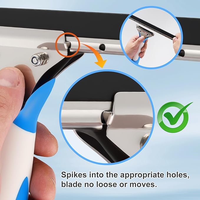 15 Feet High Reach Window Cleaning Kit with Extension Poles, Window Cleaner Tool with 14’’ Silicone Squeegee, Microfiber Scrubber & Cloth, Window Washing Equipment for Indoor/Outdoor Windows