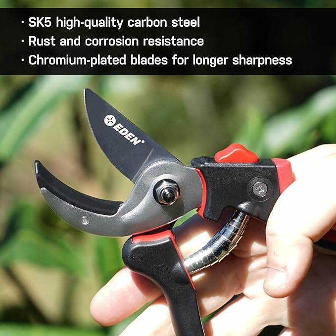 Eden 39000 Heavy Duty Adjustable Anvil Pruning Shears for Gardening, Hand Pruners, Stem Cutter, Branch Trimmer, Garden Clippers