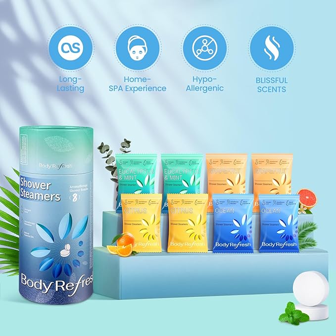 Shower Steamers Aromatherapy, Birthday Gifts for Men, 8 Pack Shower Bombs with Essential Oils, Self Care Gifts for Him, Boyfriend, Husband, Mens Christmas Gifts, Stocking Stuffers 2025