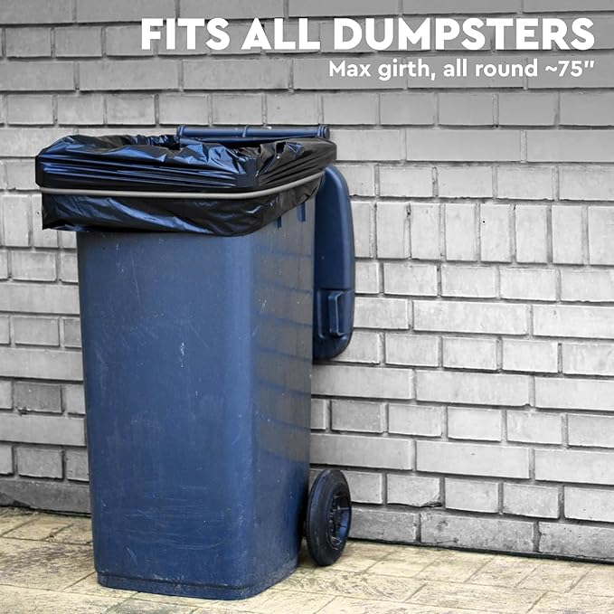 Trash Can Rubber Bands Set of 6 - Elastic Garbage Can Bands with Metal Connector, Fits 13 to 33 Gallon Trash Bags - Gripper Trash Can Bands for Waste Baskets, Grey