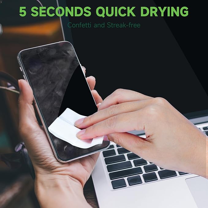 310 Count Lens Cleaning Wipes, Pre-Moistened & Individually Wrapped Glasses Wipes, Eye Glasses Cleaner for Eyeglasses, Camera Lens, Phone, Tablets & Computer Screen and Other Delicate Surfaces