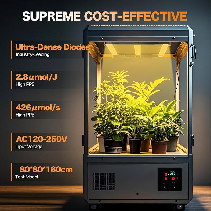 320W LED Grow Light, 3x3ft Coverage Full Spectrum Daisy Chain Growing Light, Dimmable & Retractable Bar Style Grow Lamp for Indoor Plants Greenhouse Vegetable Flower