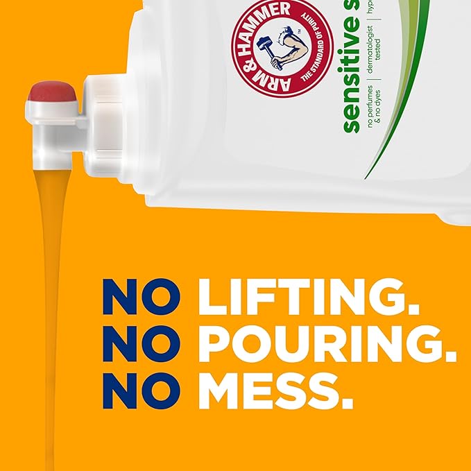 ARM & HAMMER Sensitive Skin Free & Clear, 140 Loads Liquid Laundry Detergent, 140 Fl oz