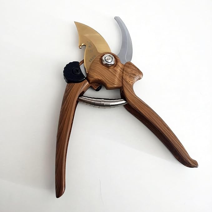 Pruning Shears for Gardening, Garden Scissors and Clippers, Professional Branch Garden Secateurs (Wood-like grain)