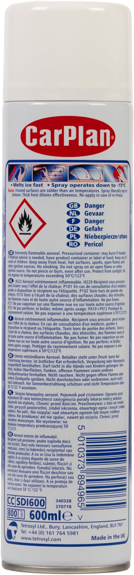 CarPlan De-Icer Aerosol, 21 fl oz – Blue Star De Icer for Car Windshield, Fast-Acting Defroster for Windows, Works in Extreme Cold -20C