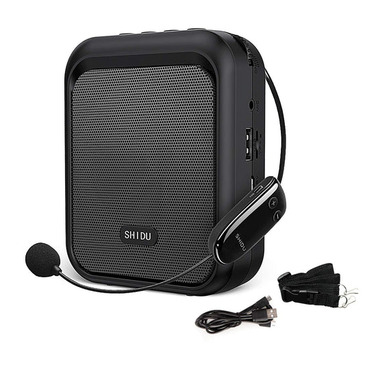 Shidu Mini Voice Amplifier Portable Bluetooth Speaker With Uhf Wireless Microphone Headset 10W 1800Mah Pa System Supports Mp3 Fo