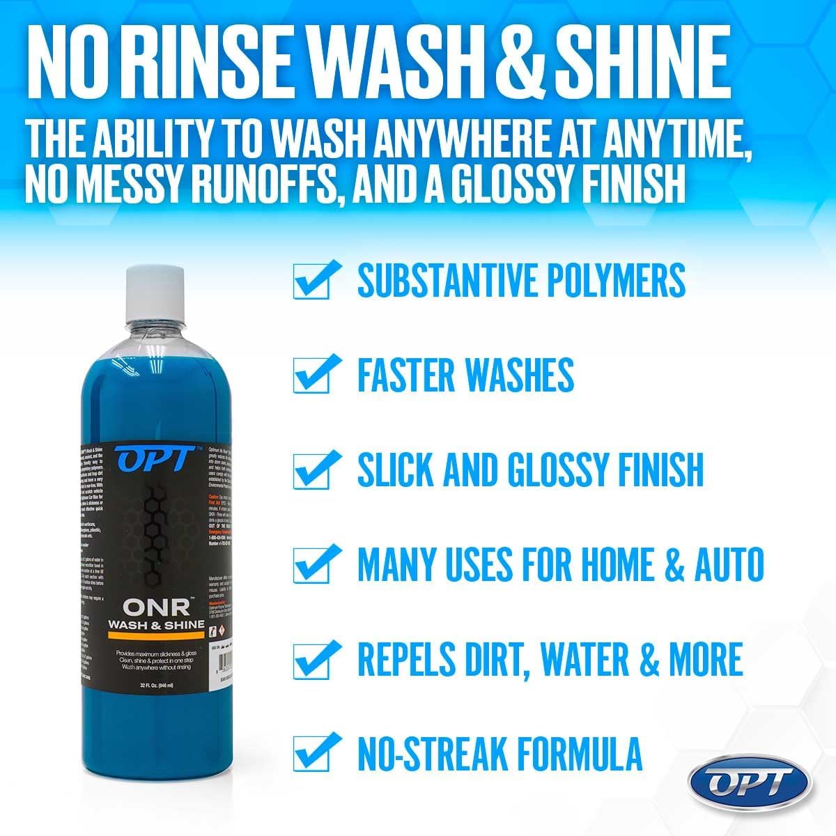 Optimum No Rinse Version 5 (32 Oz) with Power Wheel Cleaner Kit (17 Oz) Bundle - ONR Rinseless Car Wash with New 17 oz Power Wheel and Tire Cleaning Solution