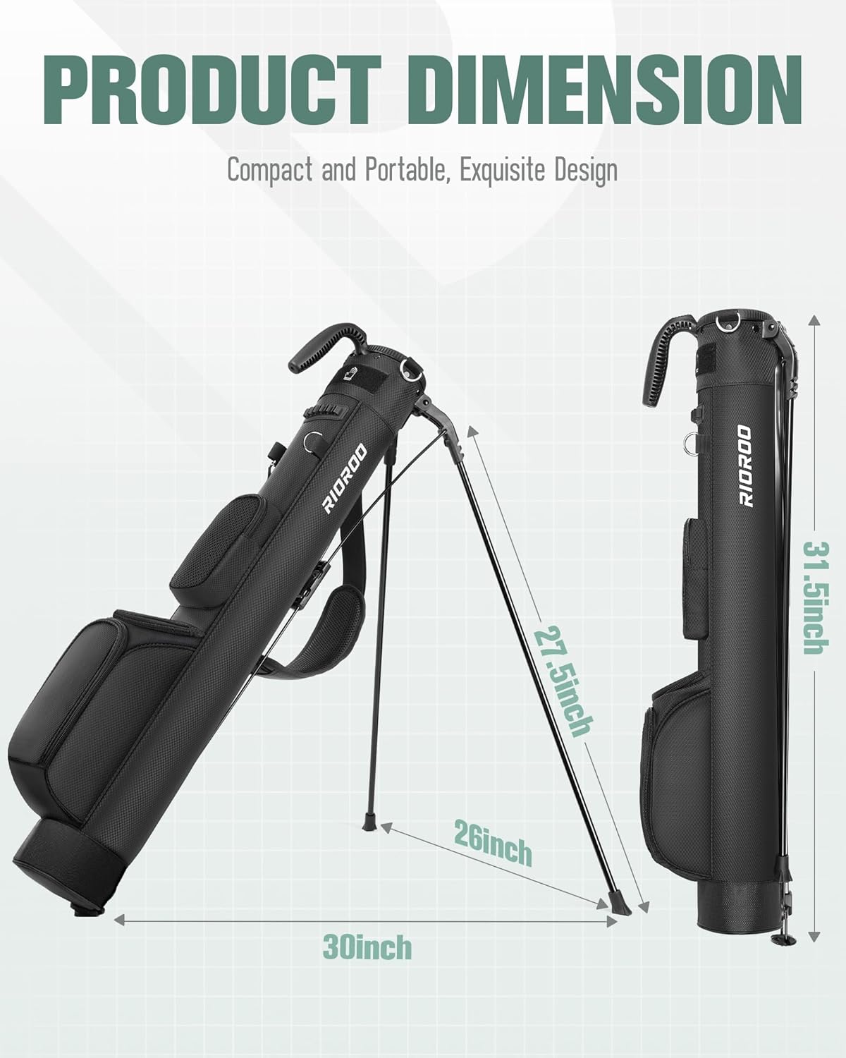 Golf Stand Bag, Lightweight Par 3 Golf Bag Holds Up to 7 Clubs with Two Way Dividers Cooler Pocket Shoulder Strap and Multiple Storage Pockets for Men and Women