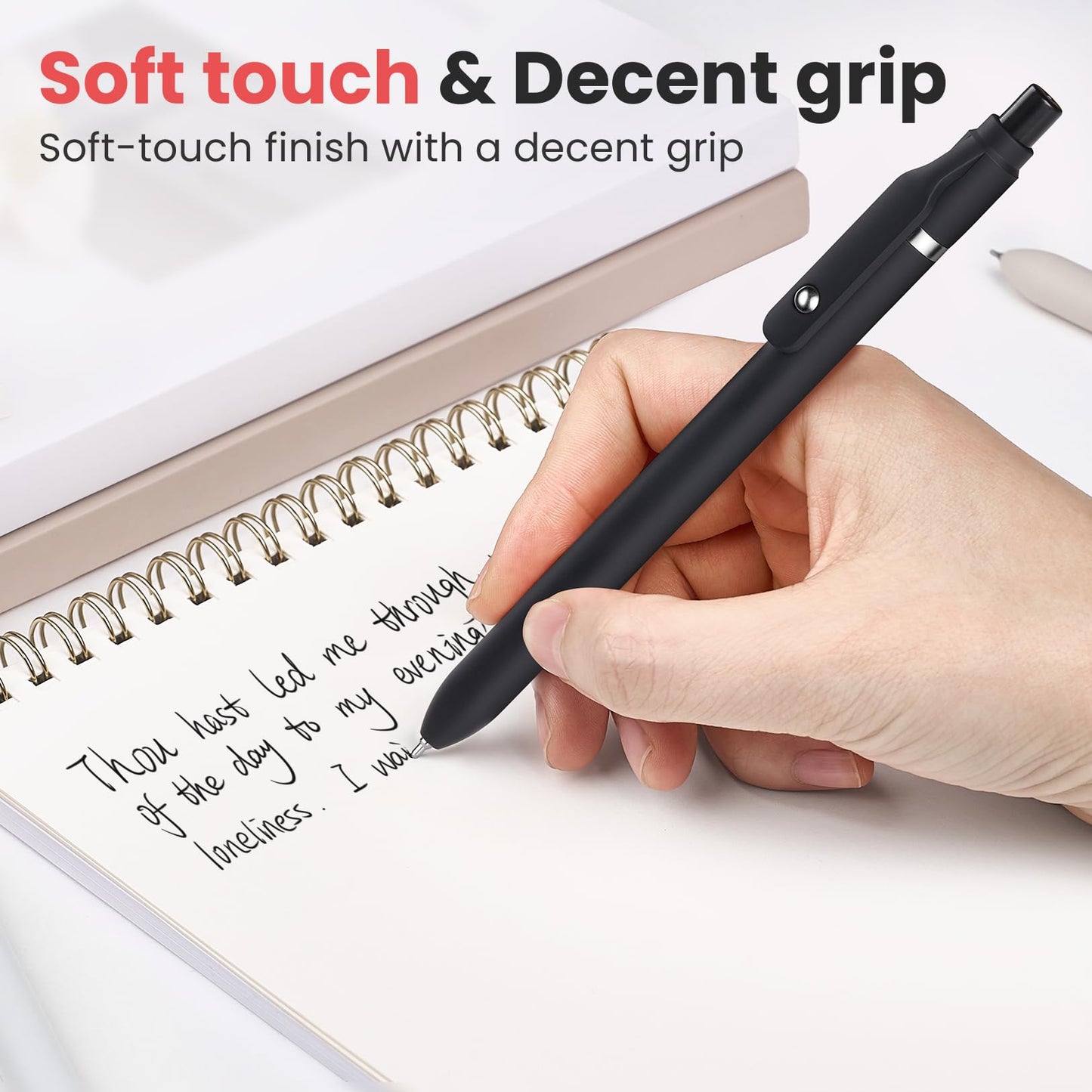 Sooez 40 Pack Bulk Pens Ballpoint, Black Ink Pens for Smooth Writing, Quick Dry Ball Point Pens Black, Medium Point 1.0mm Fidget Pens for Journaling, Office Supplies for Nurse Server, Note Taking